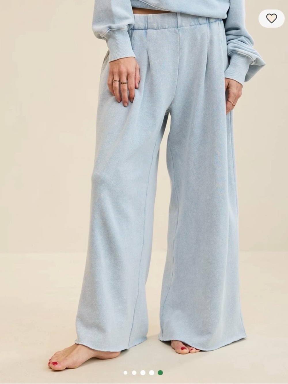 aerie Street Trouser Cloud Wash Wide-Leg Pants Size Large